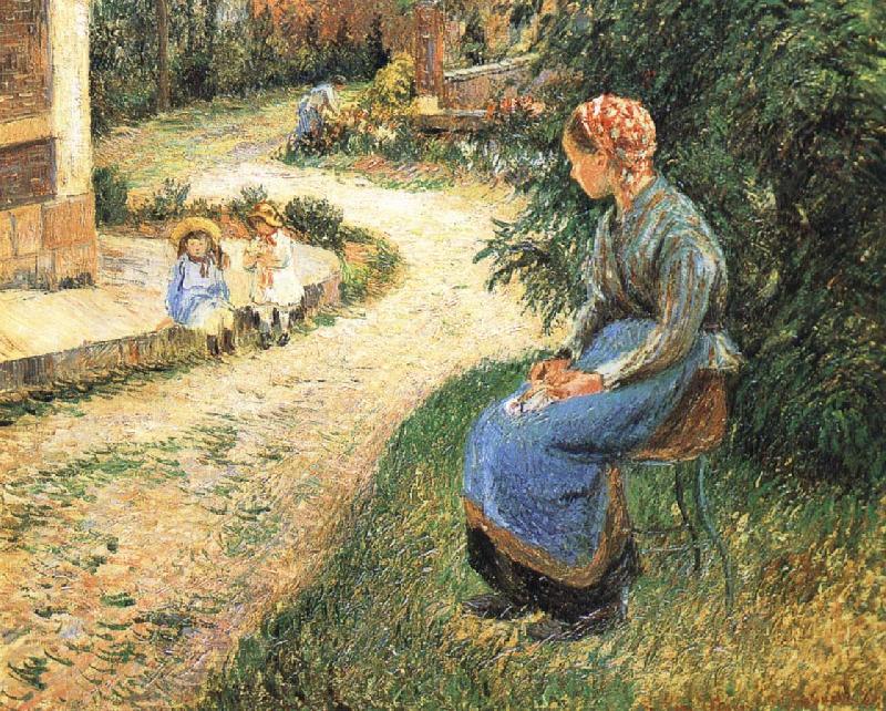 Camille Pissarro Sitting in the garden of the maids Spain oil painting art